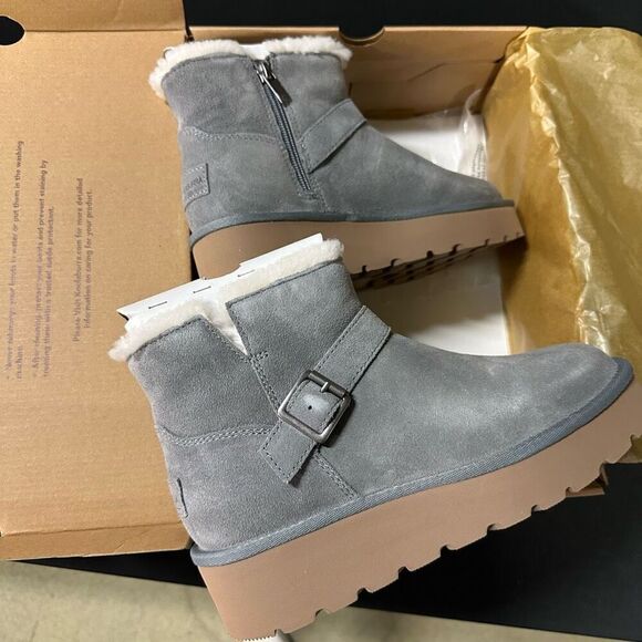 New Koolaburra Kelissa Mini Ankle Boots 6 Wild Dove - Picture 3 of 7